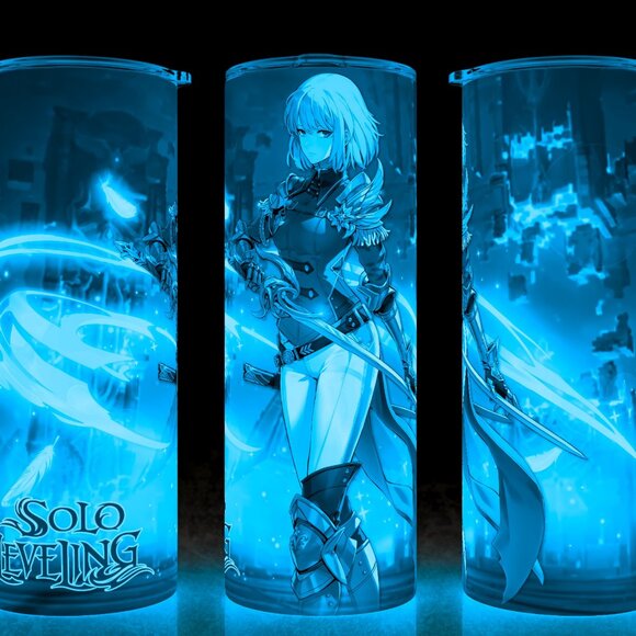 Glow in the Dark Solo Leveling Anime - Cha Hae-In Action Pose Cup Mug Tumbler - Picture 1 of 4